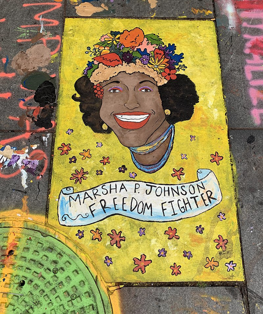 Artwork depicting Marsha P. Johnson, Freedom Fighter