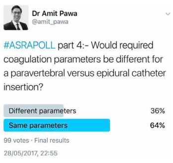 Would required coagulation parameters be different for a paravertebral versus epidural catheter insertion?