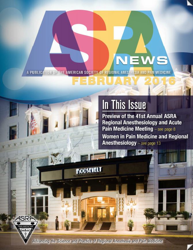February 2016 ASRA News Cover